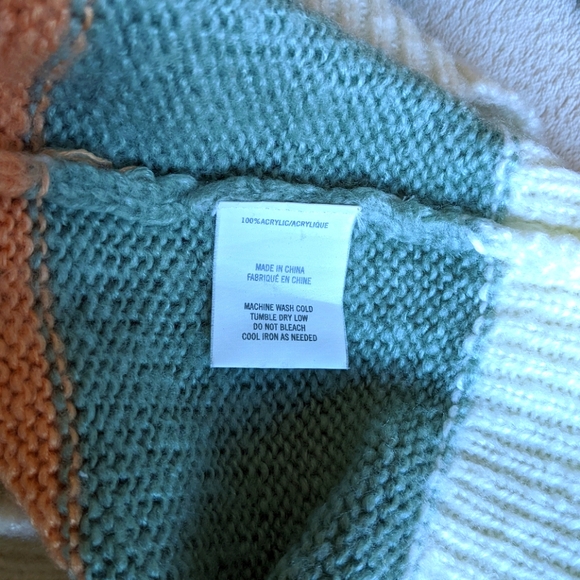 O’Neill Striped Floyd Sweater Orange Blue Green - Picture 7 of 10